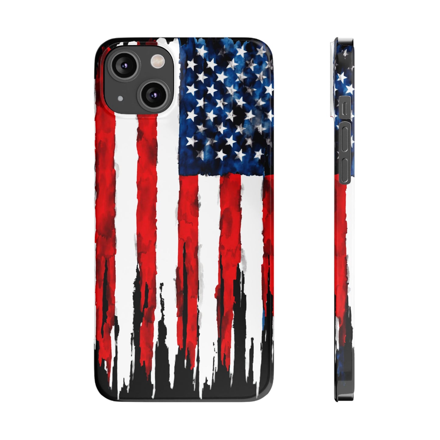 American Themed Glossy Slim iPhone Cover: iPhone 13, 14, 15, 16 Models