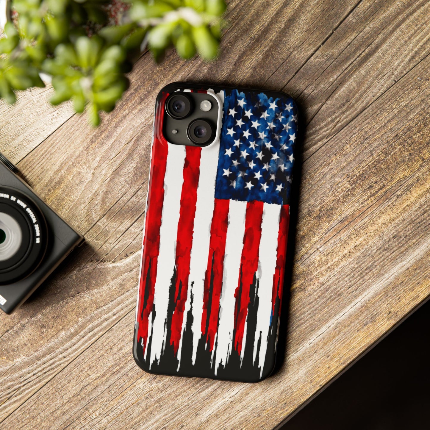 American Themed Glossy Slim iPhone Cover: iPhone 13, 14, 15, 16 Models