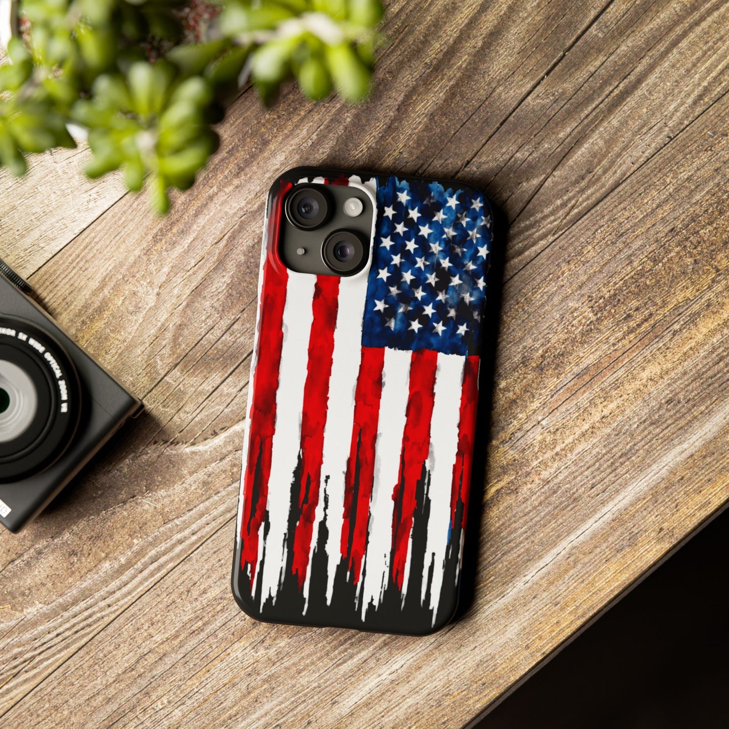 American Themed Glossy Slim iPhone Cover: iPhone 13, 14, 15, 16 Models