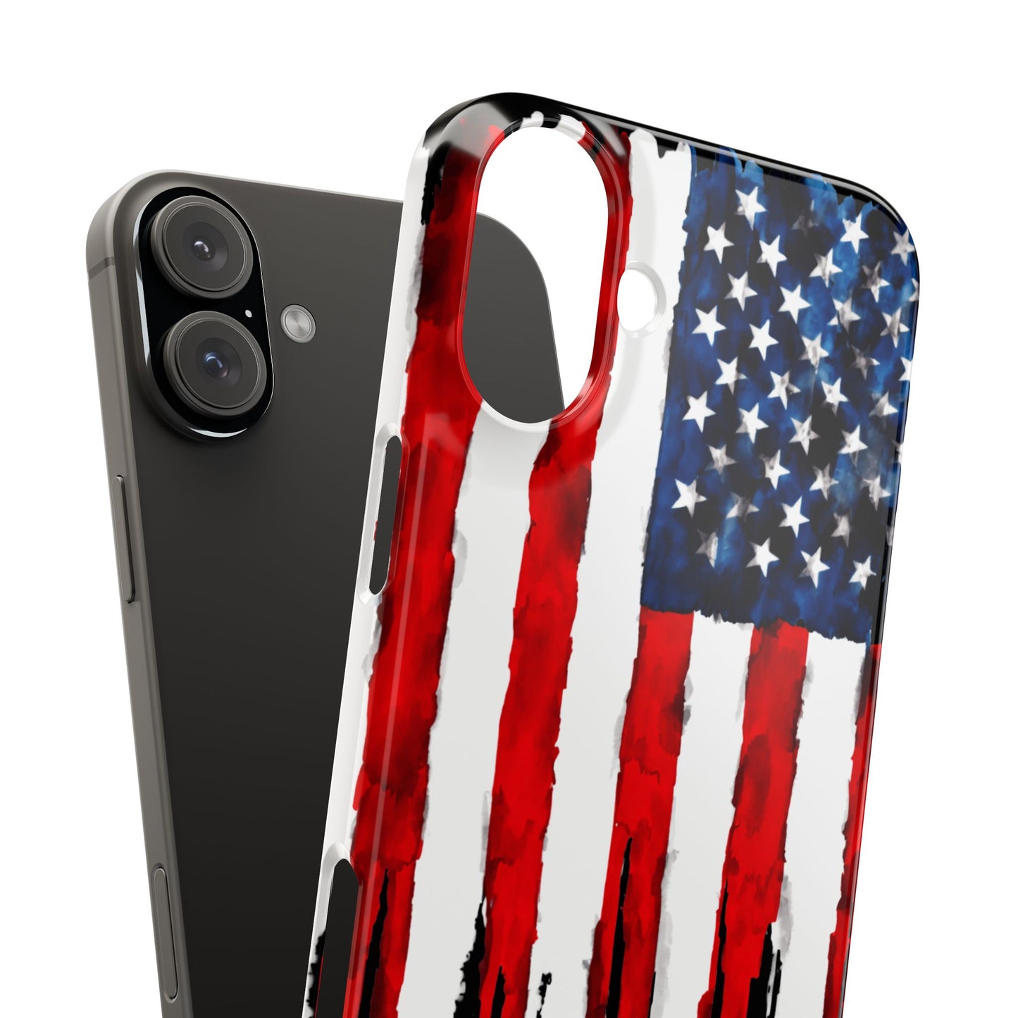American Themed Glossy Slim iPhone Cover: iPhone 13, 14, 15, 16 Models