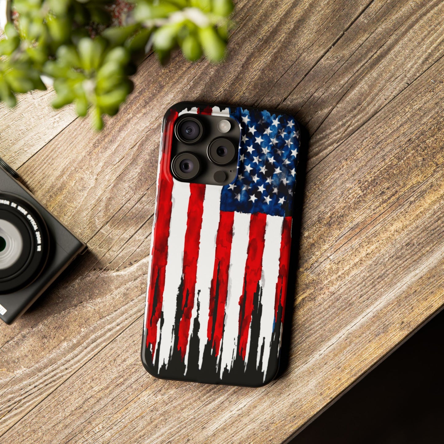 American Themed Glossy Slim iPhone Cover: iPhone 13, 14, 15, 16 Models