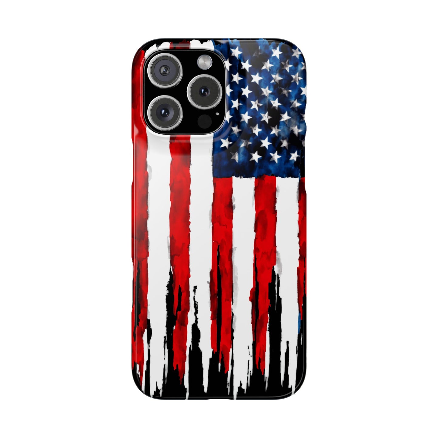 American Themed Glossy Slim iPhone Cover: iPhone 13, 14, 15, 16 Models