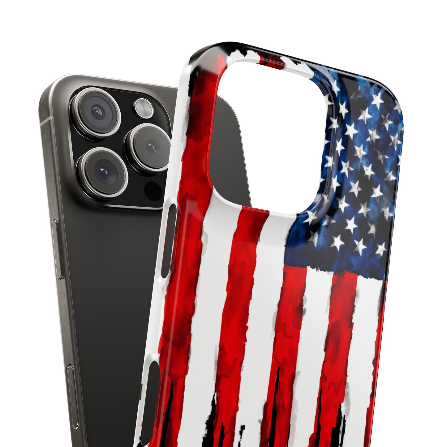 American Themed Glossy Slim iPhone Cover: iPhone 13, 14, 15, 16 Models