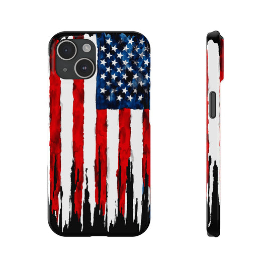 American Themed Glossy Slim iPhone Cover: iPhone 13, 14, 15, 16 Models