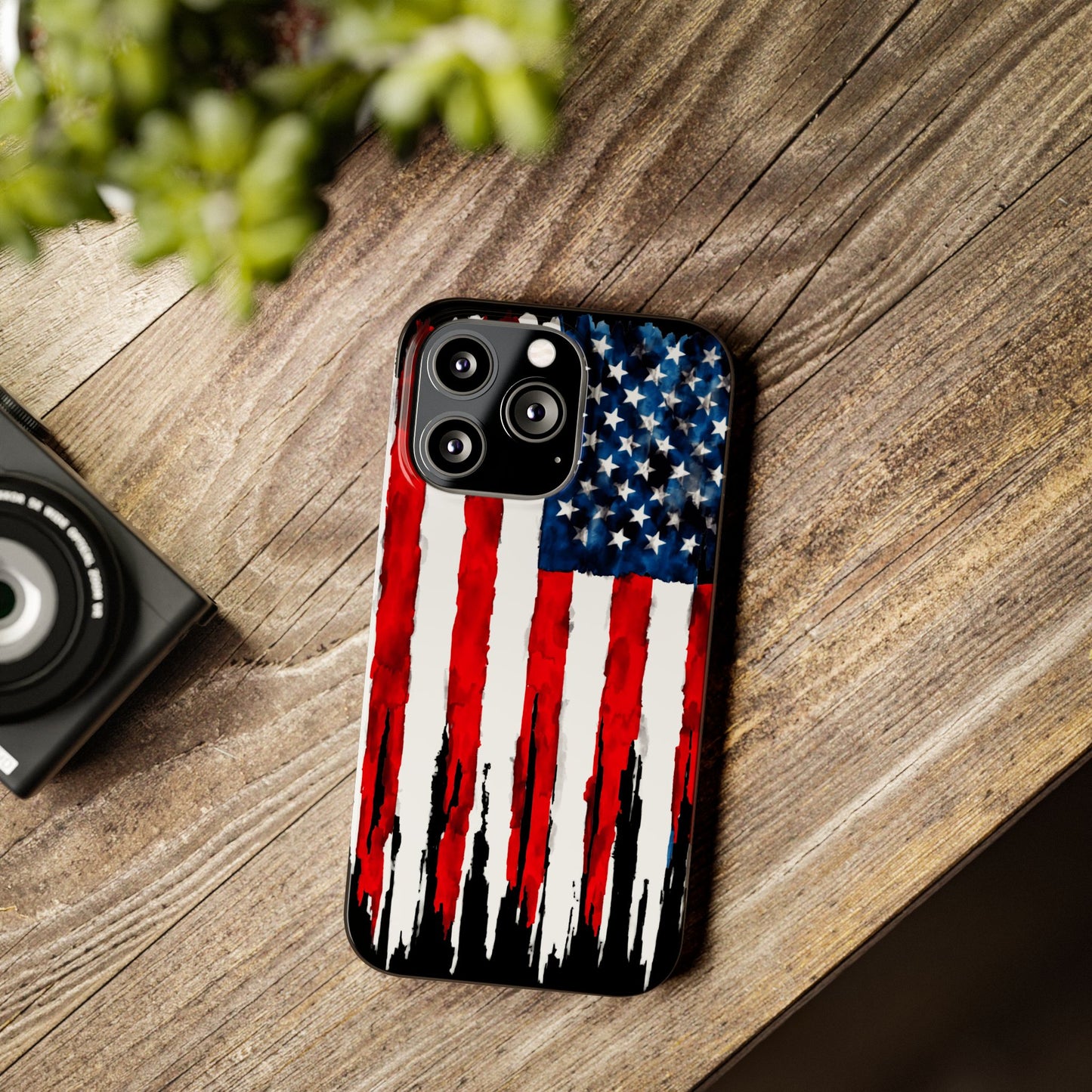 American Themed Glossy Slim iPhone Cover: iPhone 13, 14, 15, 16 Models