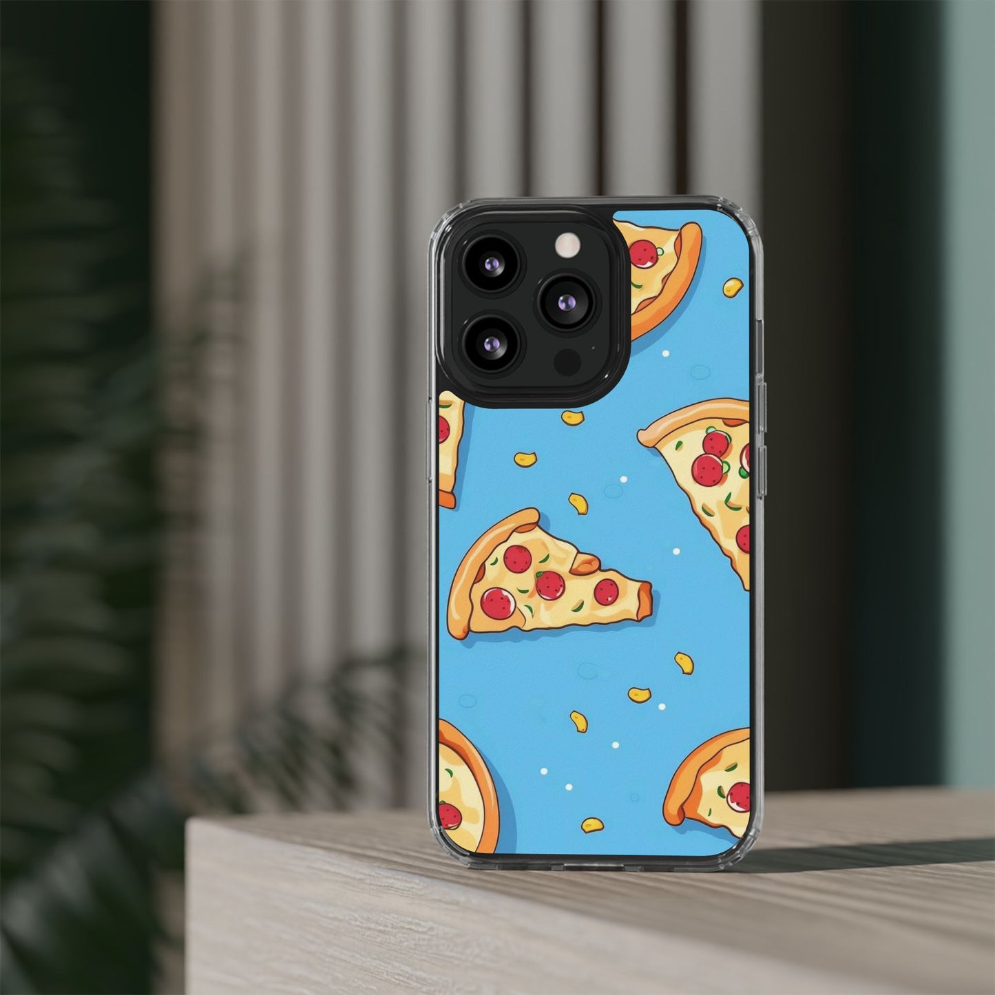 Clear iPhone Case – Funny Pizza Slice Design | Slim, Durable & Wireless Charging Ready