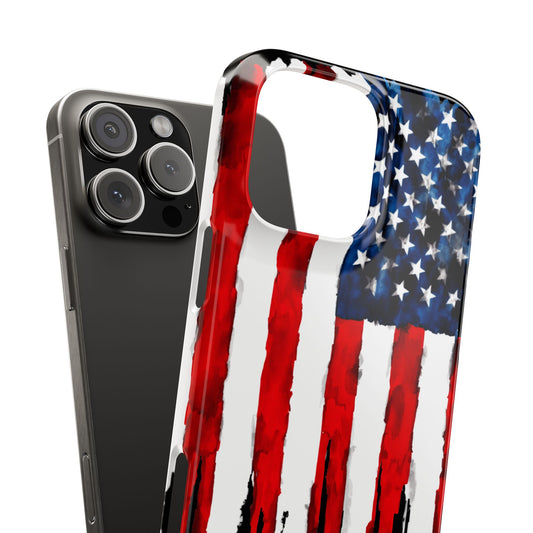 American Themed Glossy Slim iPhone Cover: iPhone 13, 14, 15, 16 Models