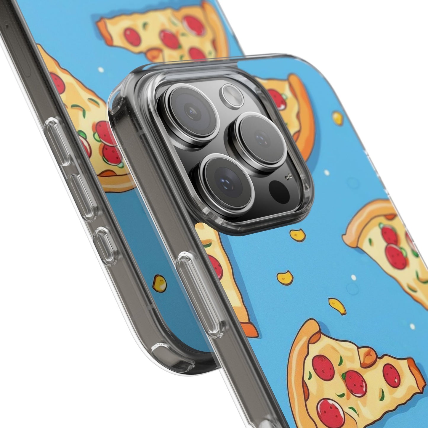 Clear iPhone Case – Funny Pizza Slice Design | Slim, Durable & Wireless Charging Ready