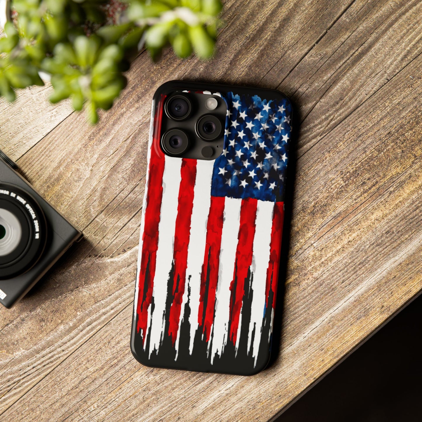 American Themed Glossy Slim iPhone Cover: iPhone 13, 14, 15, 16 Models