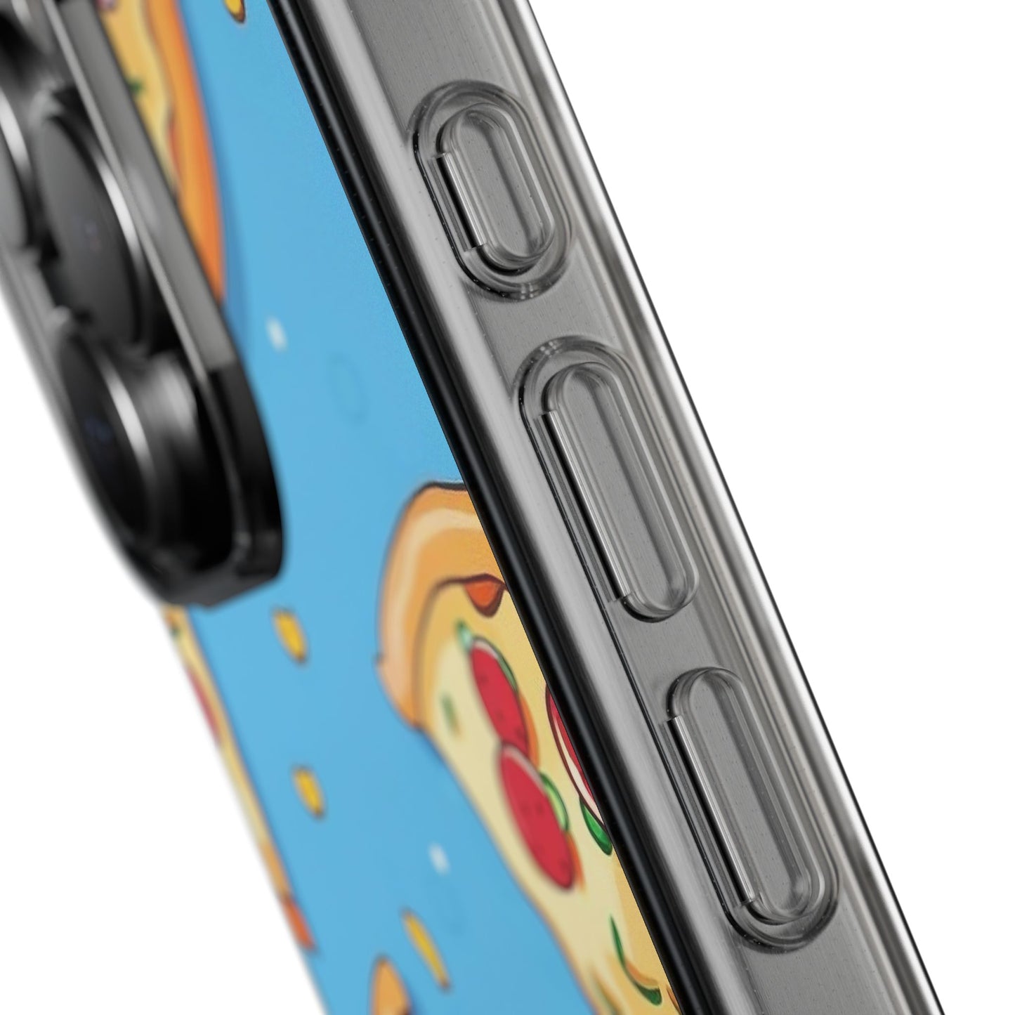 Clear iPhone Case – Funny Pizza Slice Design | Slim, Durable & Wireless Charging Ready