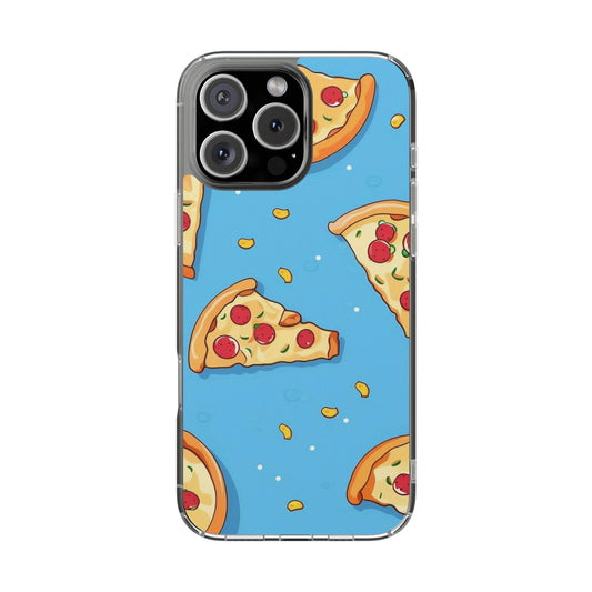 Clear iPhone Case – Funny Pizza Slice Design | Slim, Durable & Wireless Charging Ready