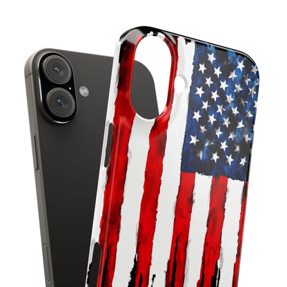 American Themed Glossy Slim iPhone Cover: iPhone 13, 14, 15, 16 Models