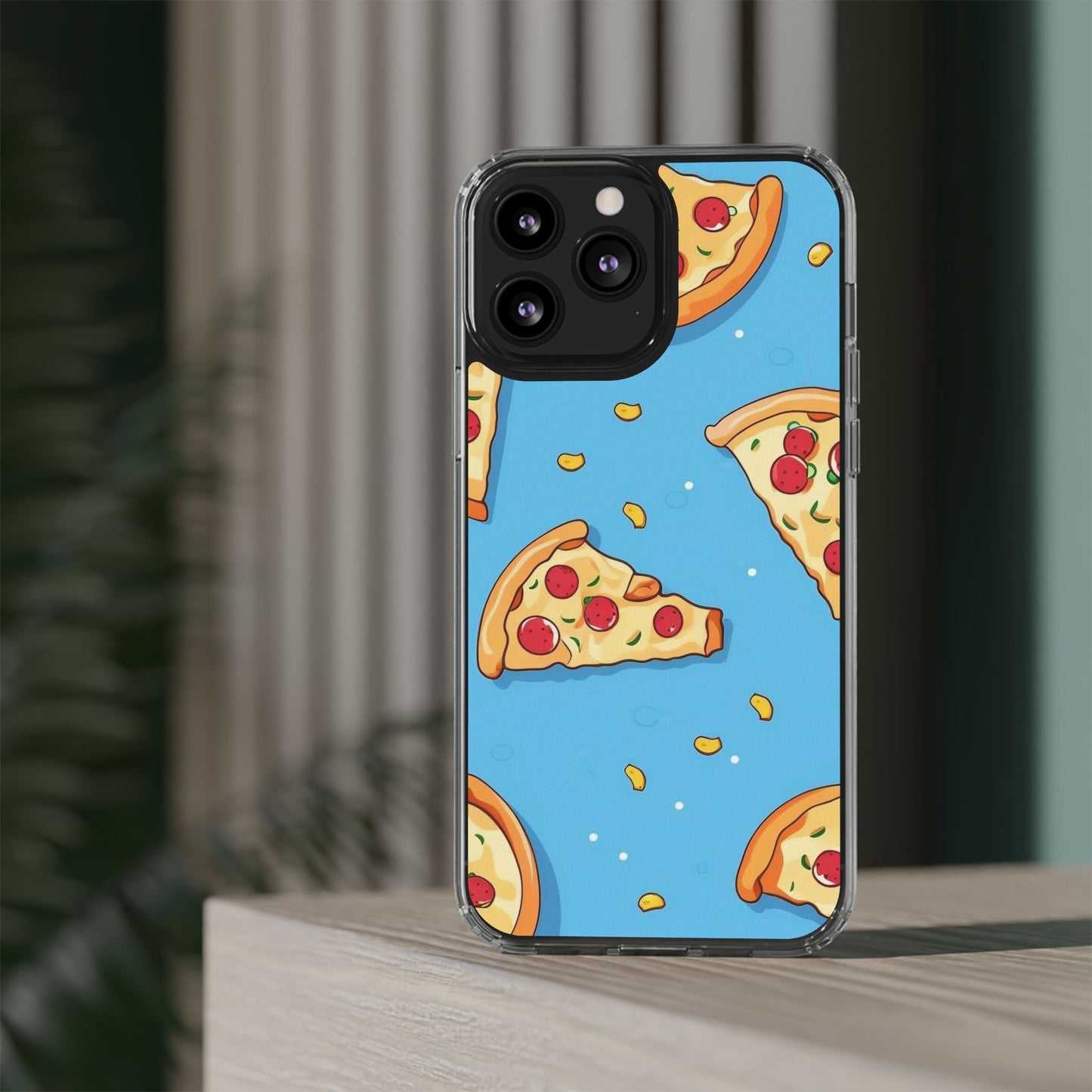 Clear iPhone Case – Funny Pizza Slice Design | Slim, Durable & Wireless Charging Ready