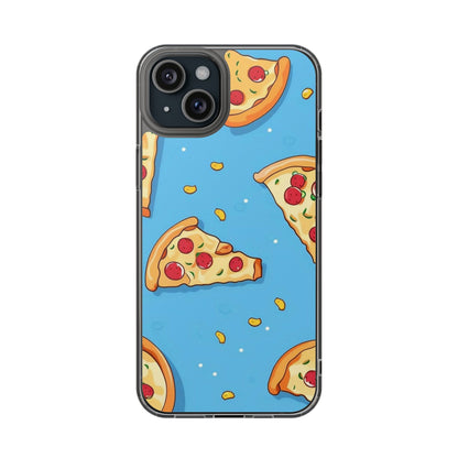 Clear iPhone Case – Funny Pizza Slice Design | Slim, Durable & Wireless Charging Ready