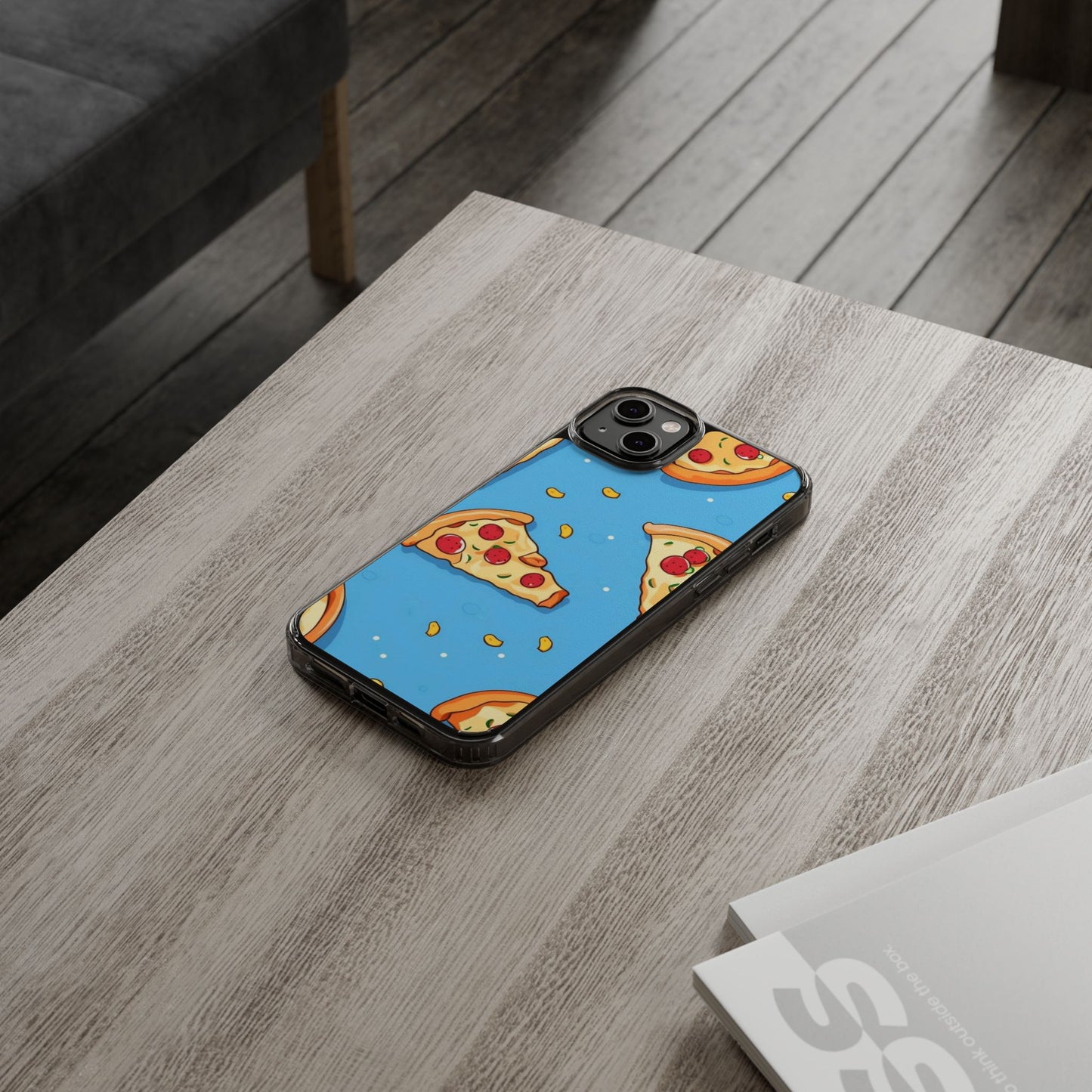Clear iPhone Case – Funny Pizza Slice Design | Slim, Durable & Wireless Charging Ready