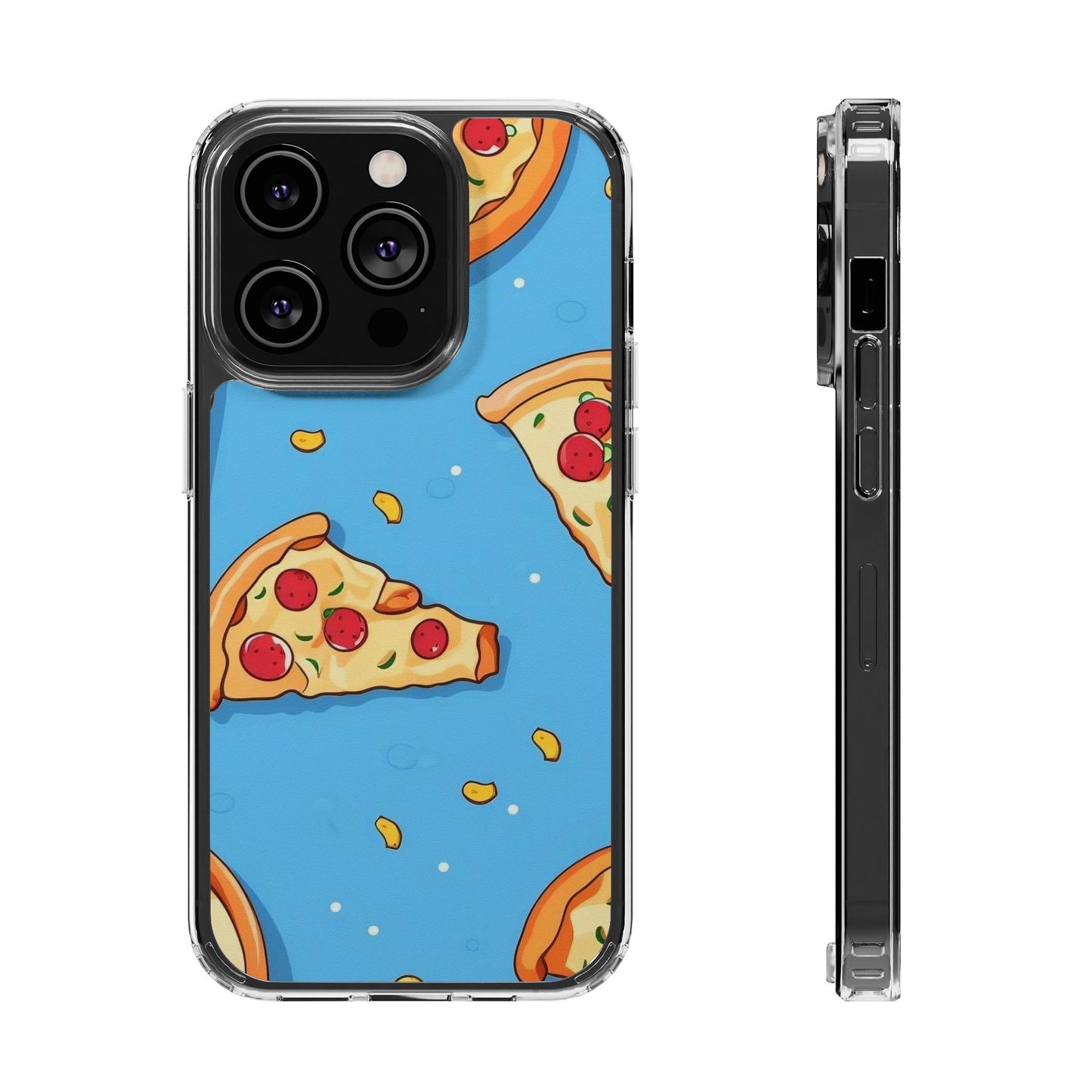 Clear iPhone Case – Funny Pizza Slice Design | Slim, Durable & Wireless Charging Ready